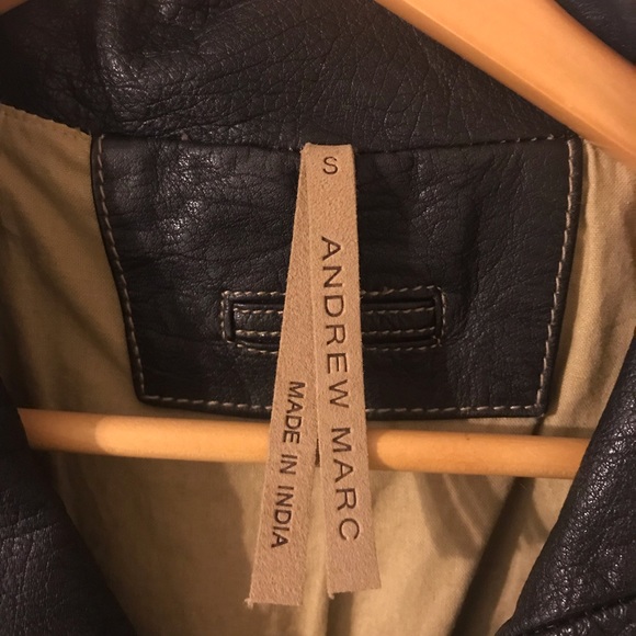 Andrew Marc black leather jacket - Picture 3 of 4